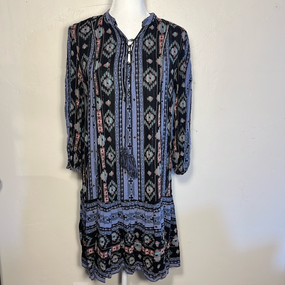 Anthropologie Holding Horses Boho Patterned Tunic Dress Top Medium